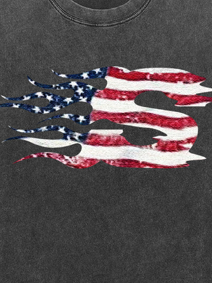 Original Patriotic Flame Graphic T-Shirt 