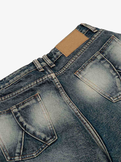 Retro Spray Monkey Washed Baggy Jorts 