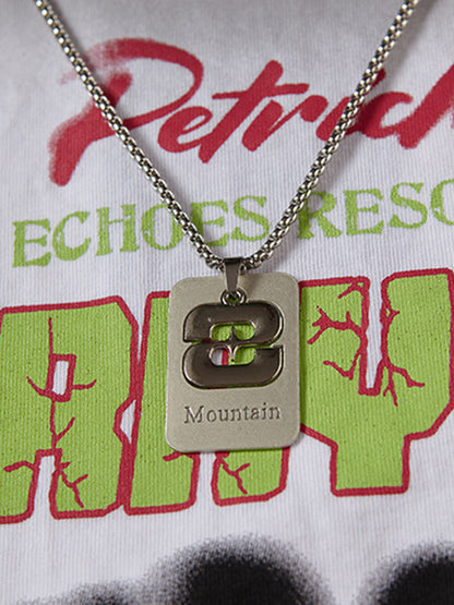 Spray- Painted Letter Print Necklace Vest 