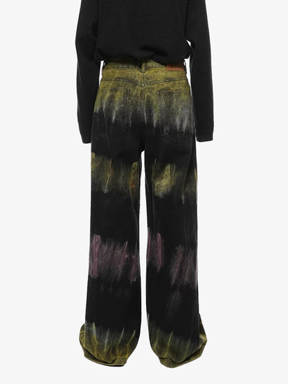Thesupermade Graffiti Fun Tie-Dye Straight Jeans 