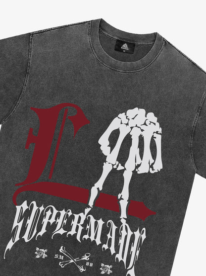 Original Gothic Skeleton Graphic Print T-Shirt 