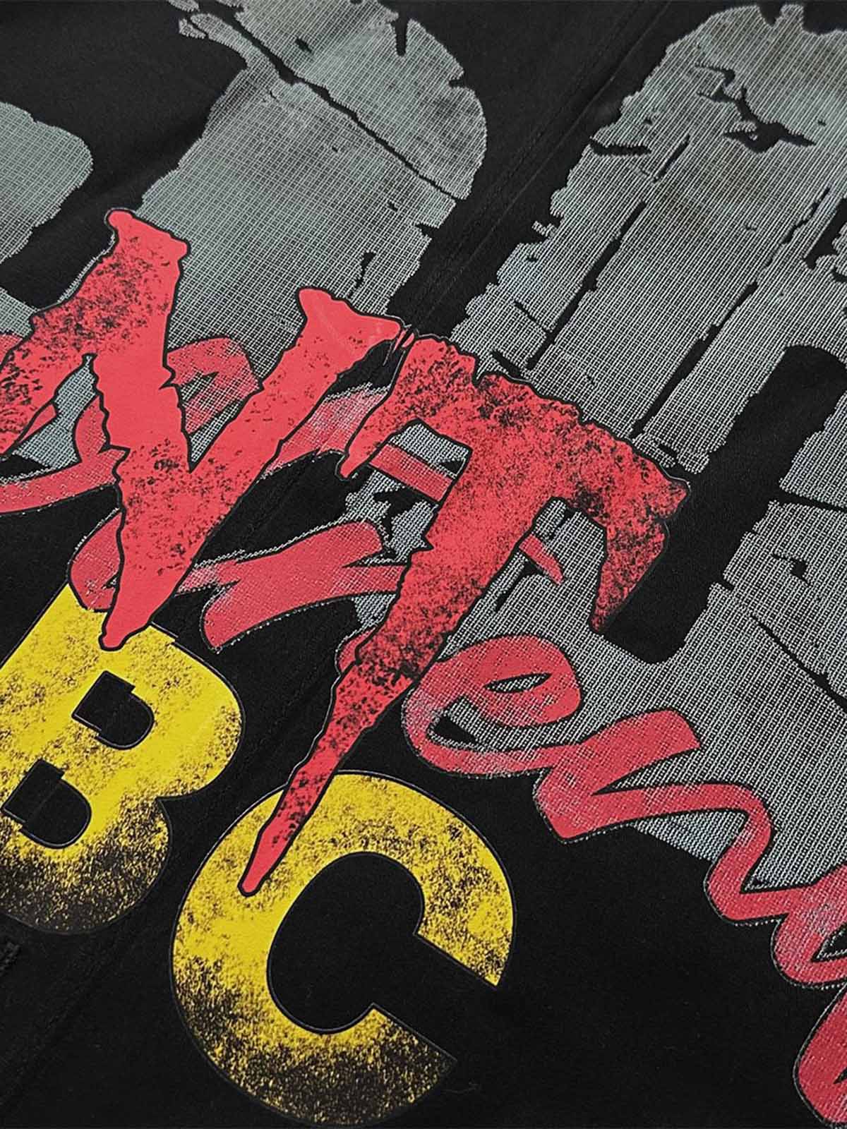 Retro Letter Print Short Sleeve Shirt - 2426 