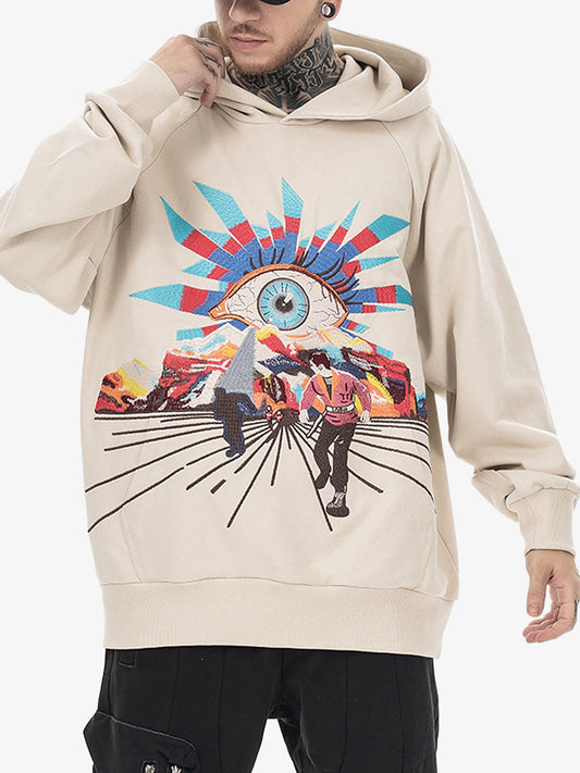 Thesupermade Evil Eye Embroidered Hoodie 