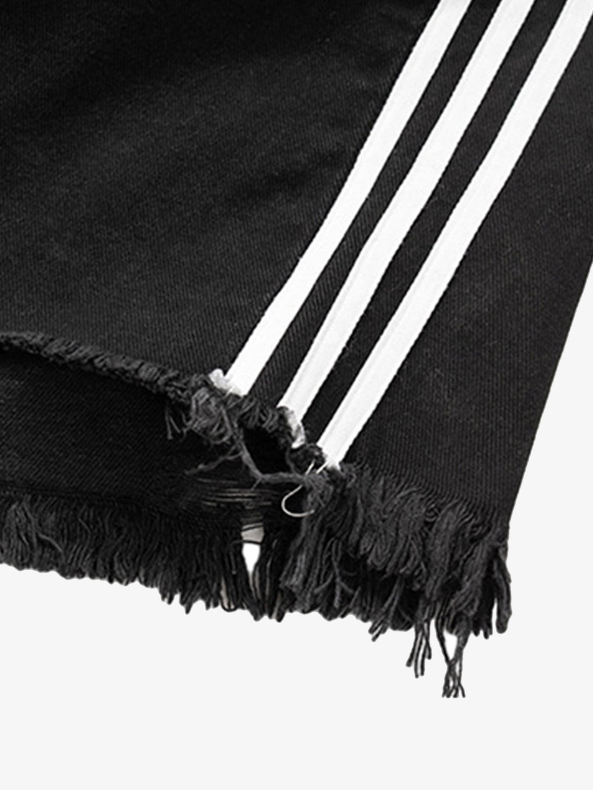 Retro Whisker Raw Edge Denim Shorts 