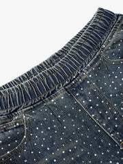 Heavy Diamond Drawstring Denim Jorts 