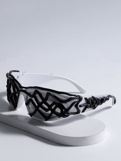 Futuristic Wavy Frame Sunglasses 