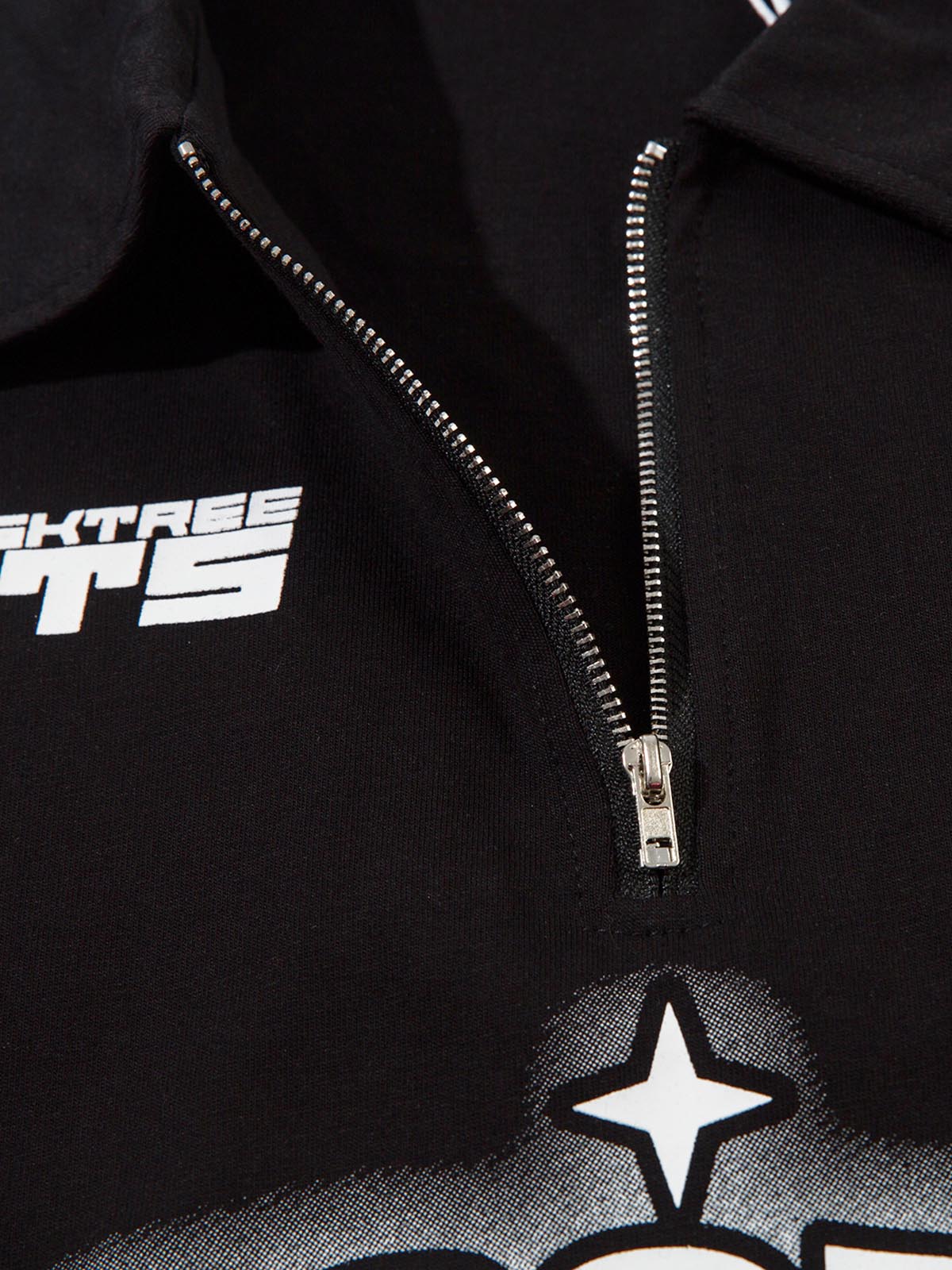 Thesupermade Star Contrast Color Long Sleeve Quarter Zipper Shirt 