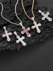 Thesupermade Corss Full Diamond Necklace-1514 