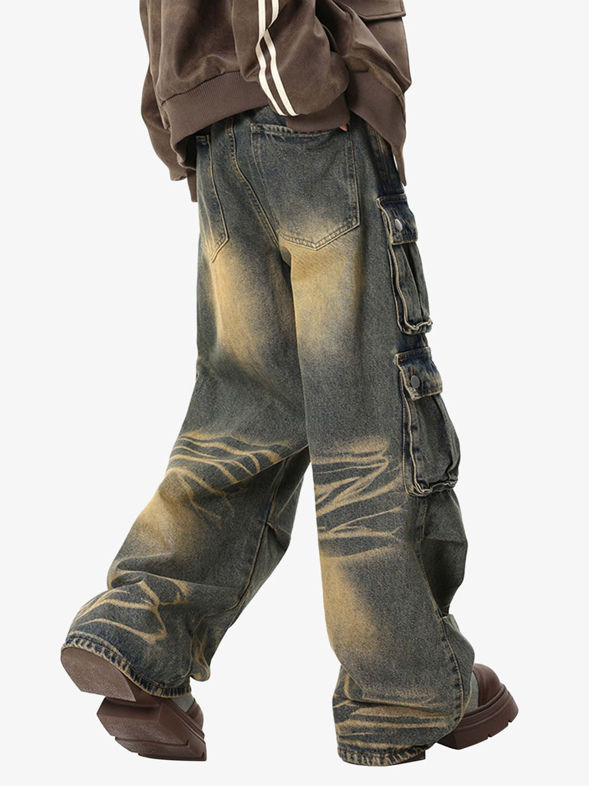 Thesupermade Multi-pocket Cargo Jeans - 1919 