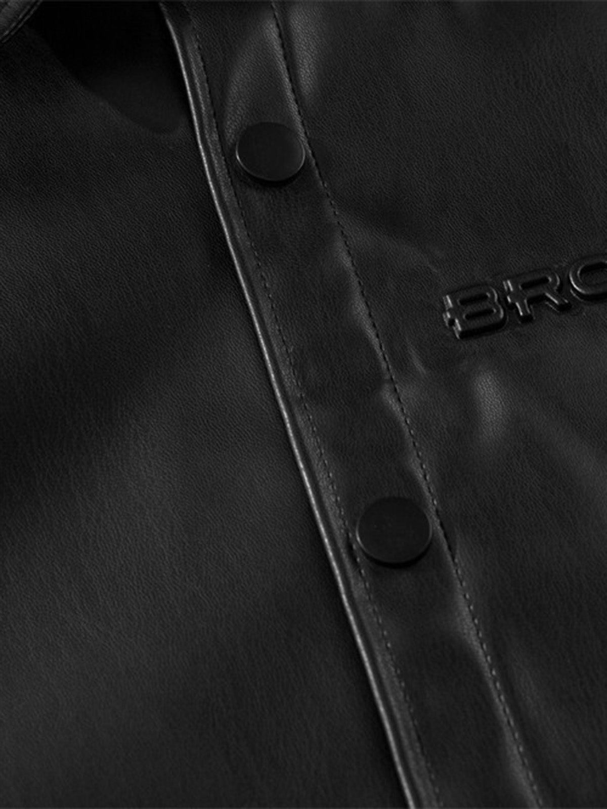 Cleanfit Short-Sleeve PU Leather Shirt 