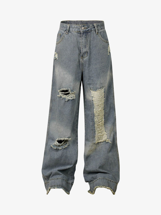 Thesupermade Washed Ripped Baggy Jeans 