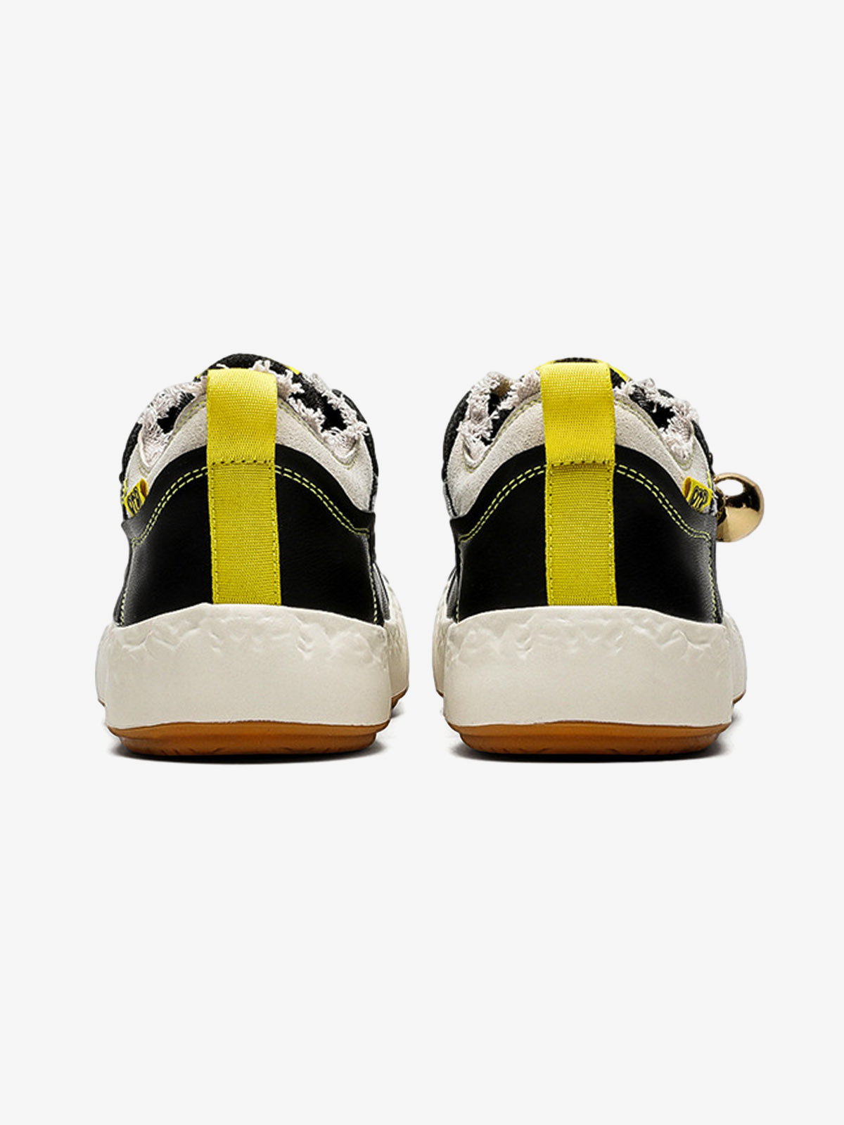 Fun Big Toe Leather Spliced Sneakers 