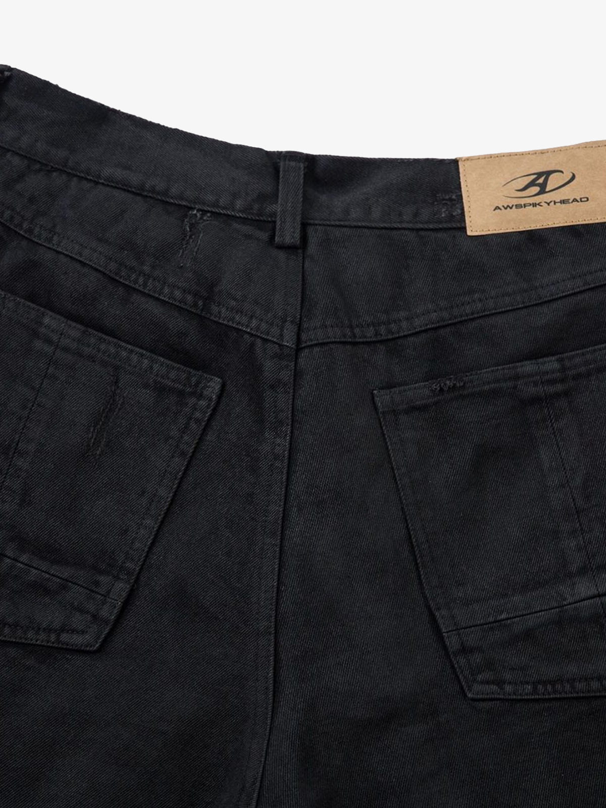 Distressed Ripped Black Denim Shorts 