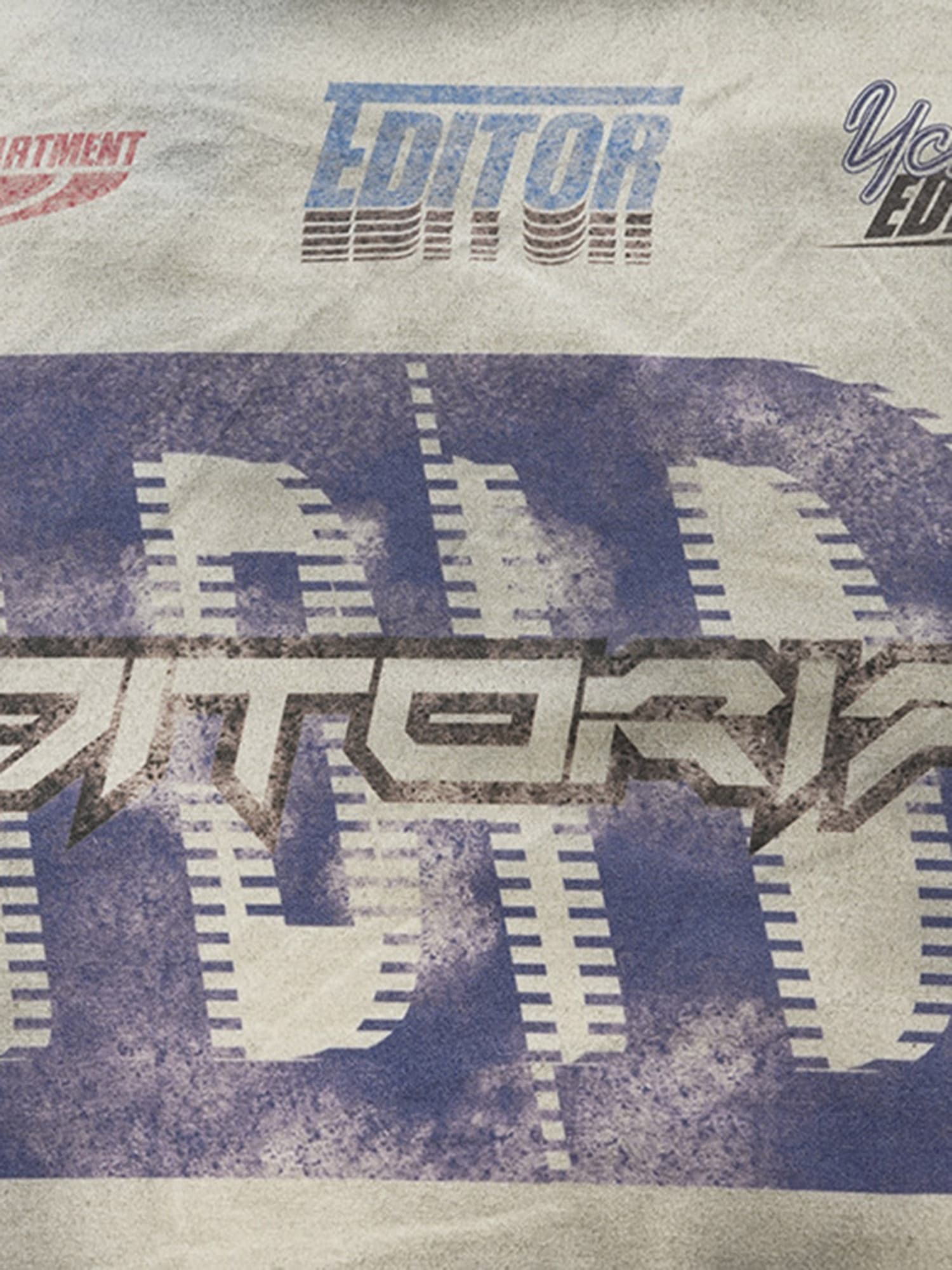 Thesupermade Dirty Wash Heavy Print Street Rap T-Shirt - 2392 