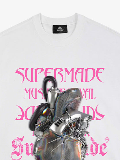 Cyberpunk Heart Graphic T-Shirt 