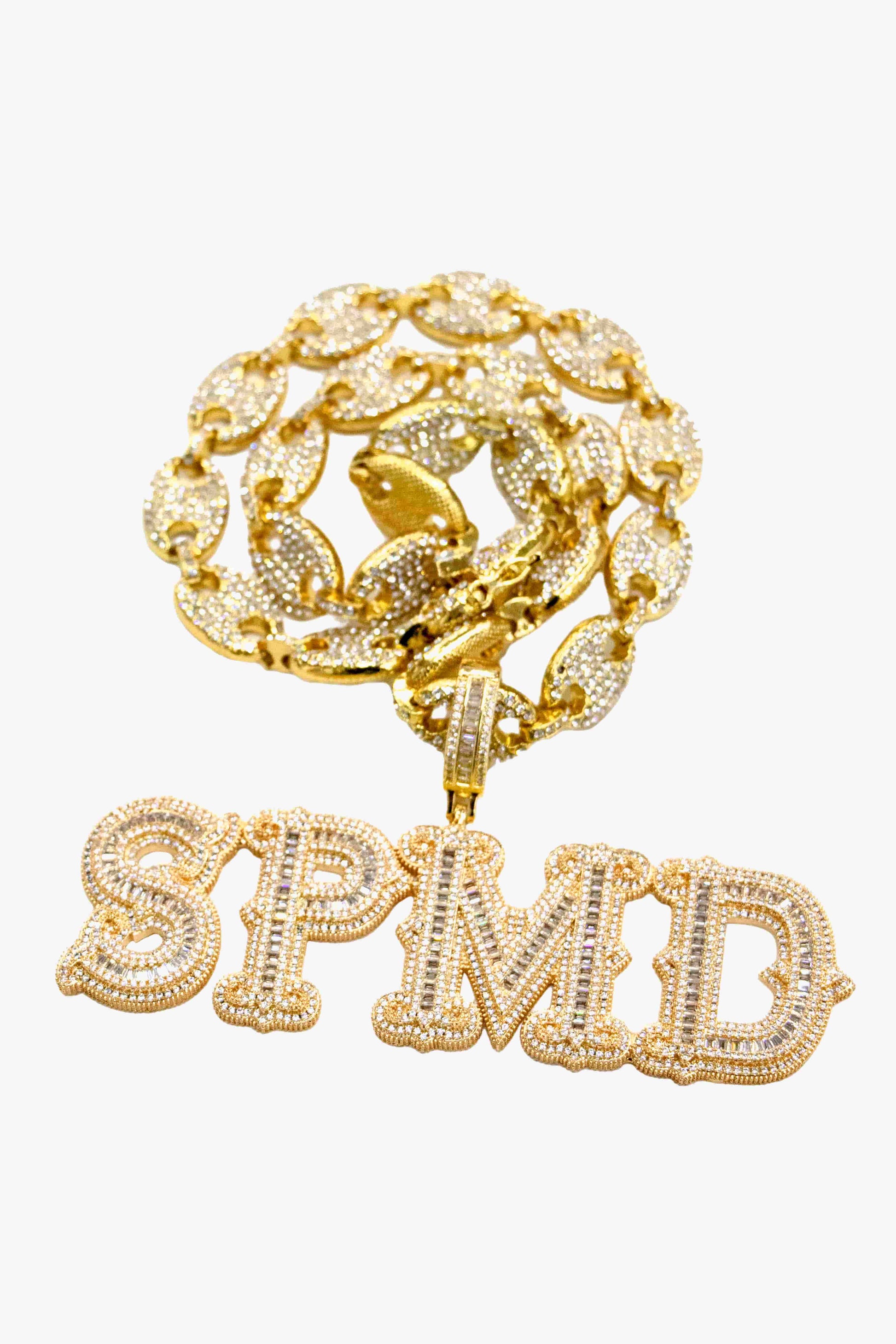 Thesupermade Hip-hop Diamond Letter Necklace - 2229 
