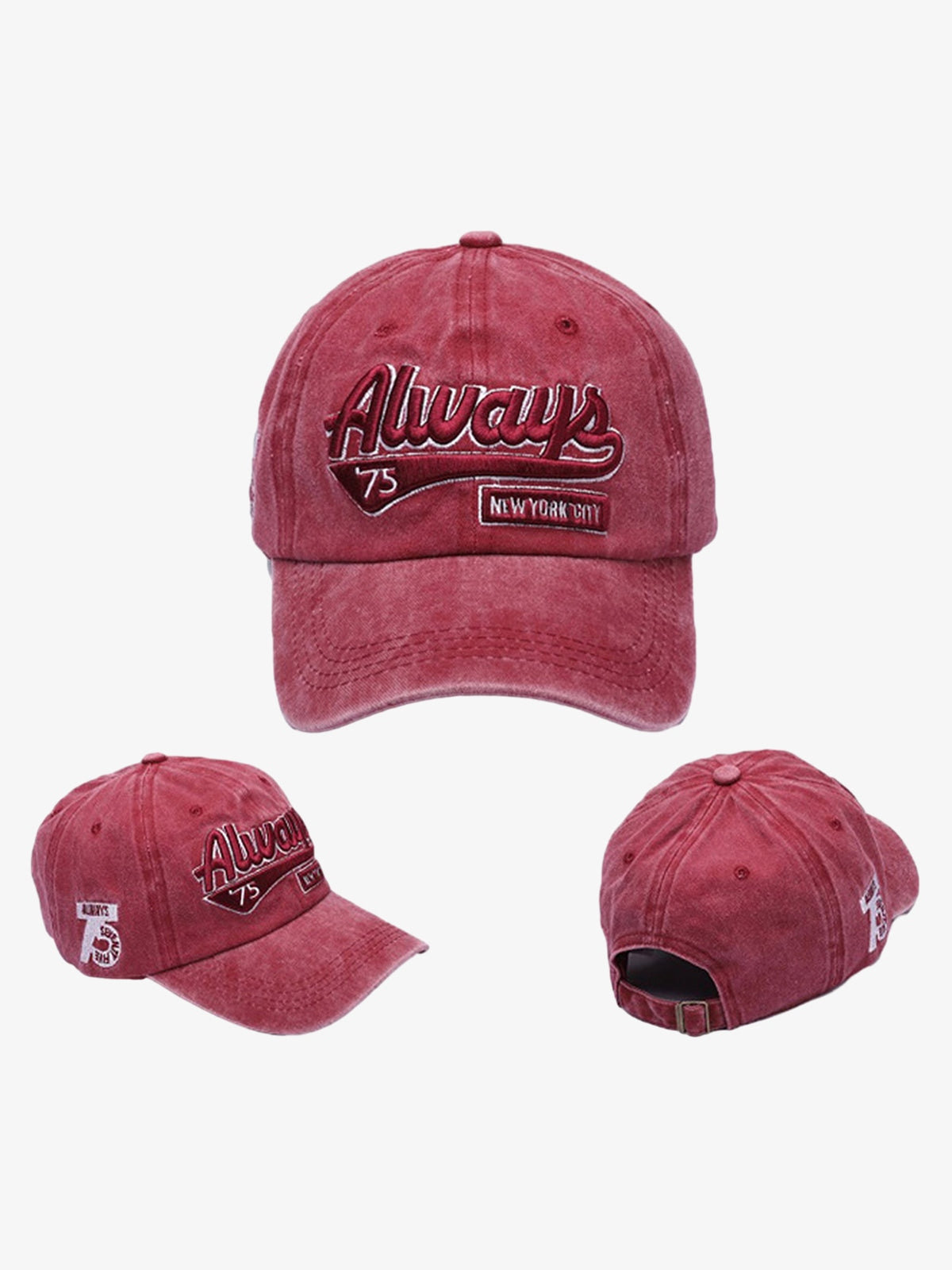 Thesupermade Vintage Embroidered Denim Washed Baseball Cap 