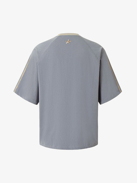 Heavy Washed Street Metal Collar T-shirt 