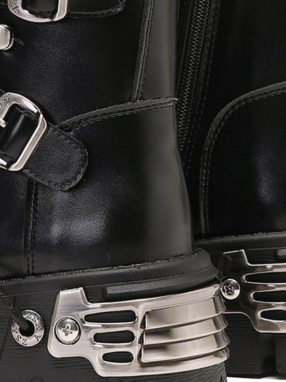 Thesupermade Metal Punk Style Workwear Platform Boots - 2199 