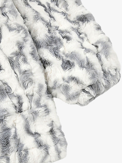 Tie-Dye Stand Collar Sherpa Jacket 