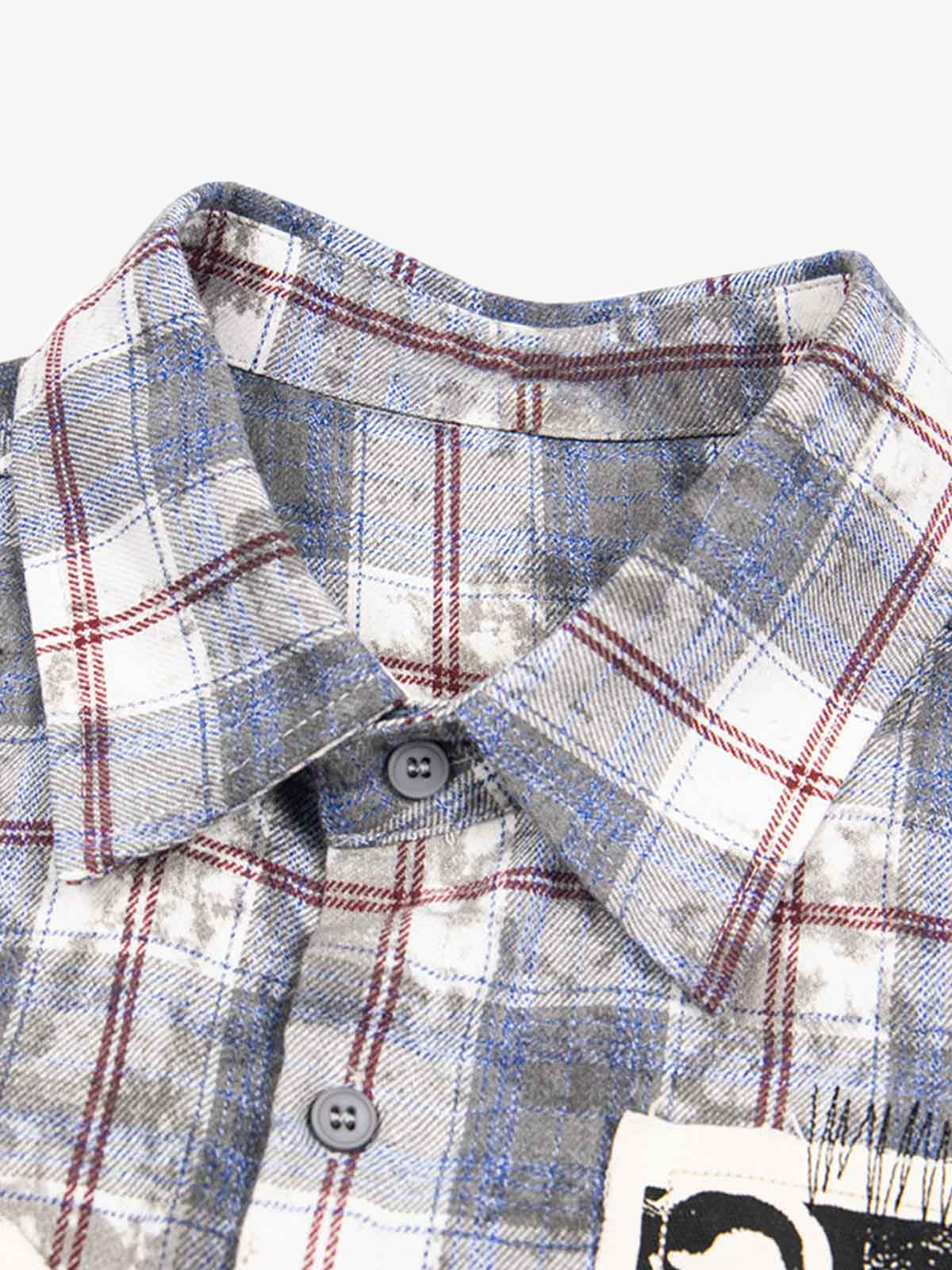 Retro Cleanfit Patch Embroidered Plaid Shirt 