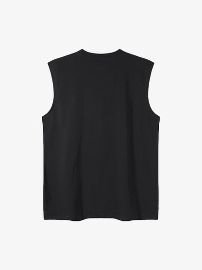 Graphic Rock Singer Print Metal Tag Vest 
