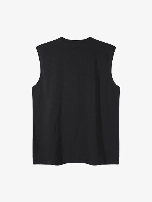 Graphic Rock Singer Print Metal Tag Vest 