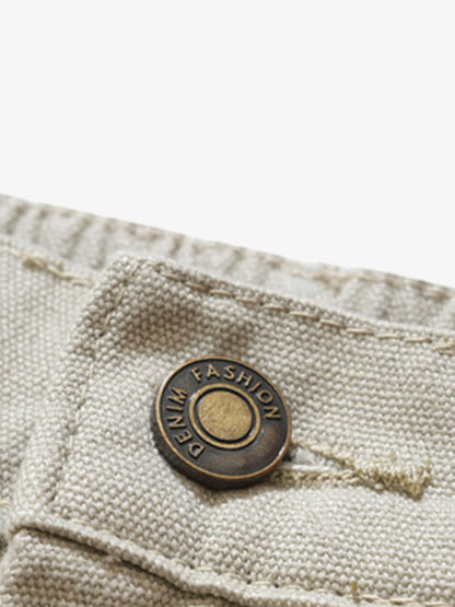 Retro Structured  Design Cargo Shorts 