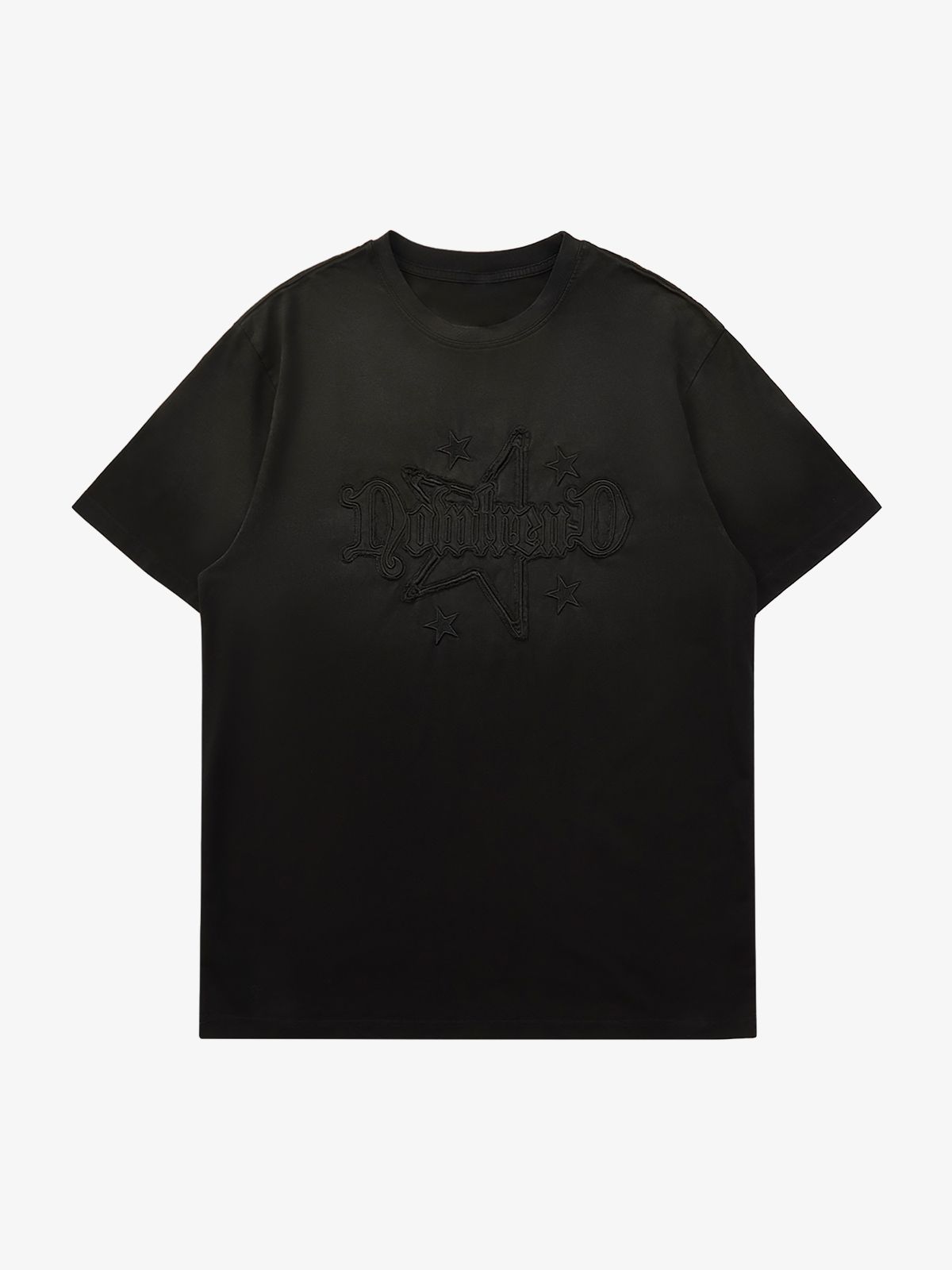 Thesupermade Retro Street Gradient Star Embroidery Rap T-Shirt 