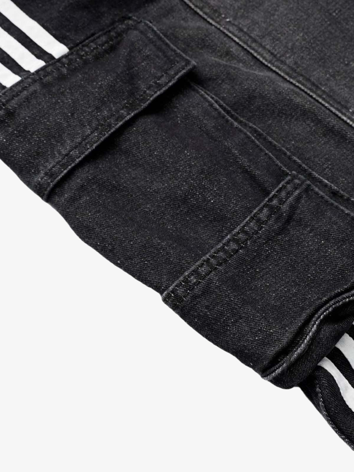 Washed Cargo Denim Shorts 