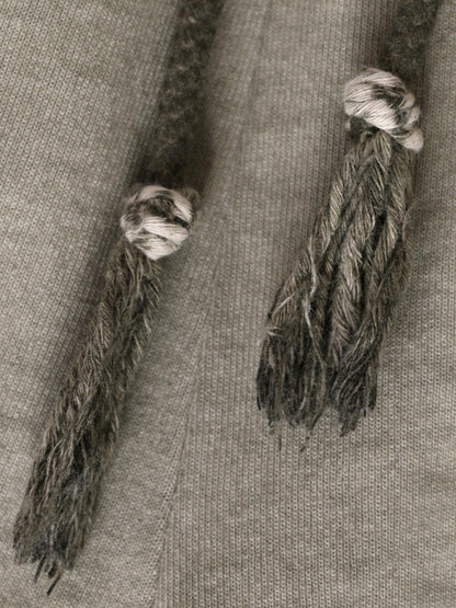 Distressed Washed Drawstring Shorts 