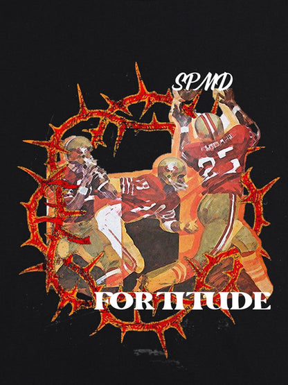 Super Bowl Football “FORTITUDE” Print T-Shirt 