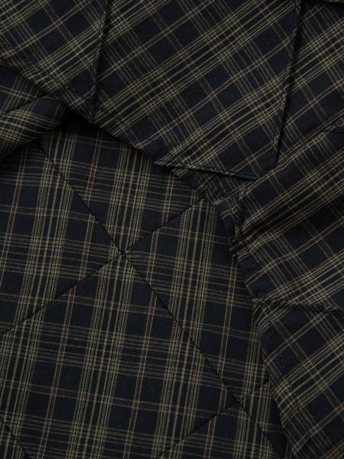 Heavy Plaid Pleated Striped Faux Two-Piece Polo Shirt 