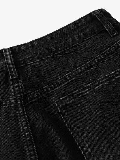 Retro Ripped Contrast Plaid Denim Shorts 