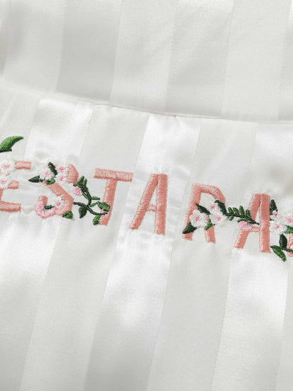 Thesupermade Floral Letter Embroidered Stand Collar Cotton Coat 