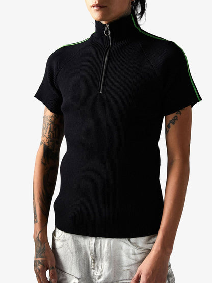 Retro Cleanfit Quarter Zip- Up T-Shirt 