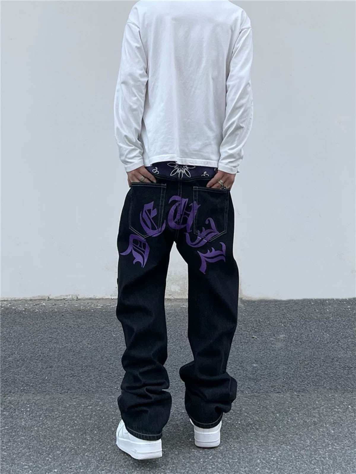 Thesupermade Petal Letter Straight Jeans 