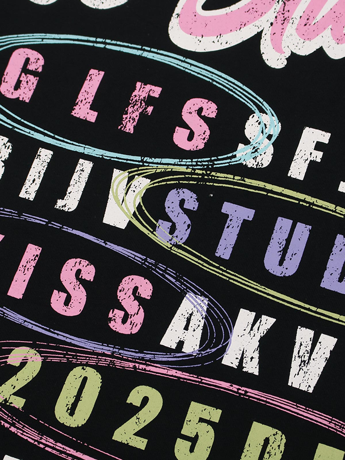 Retro Letter Graphic T-Shirt 