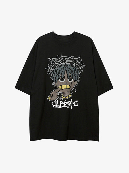 Thesupermade Cartoon Foam Loose T-Shirt 