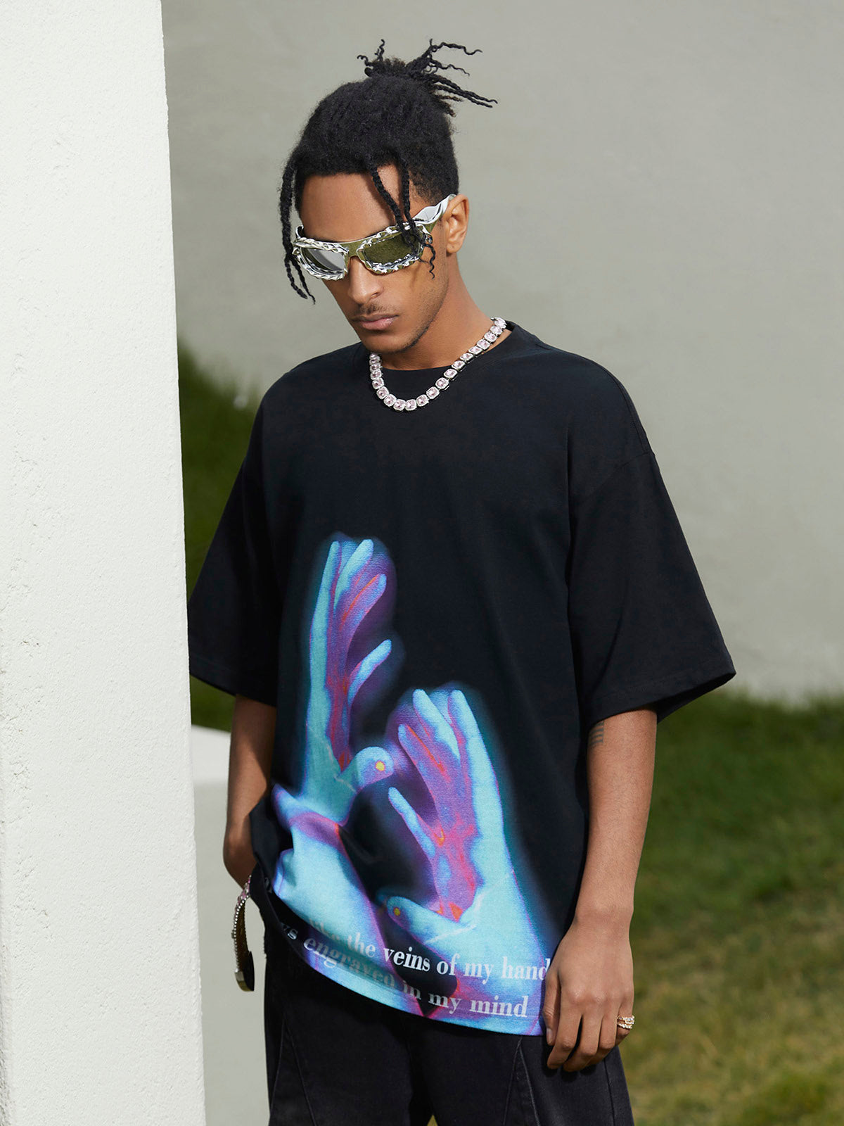 Thesupermade Vintage Palm Touch Printed T-shirt 