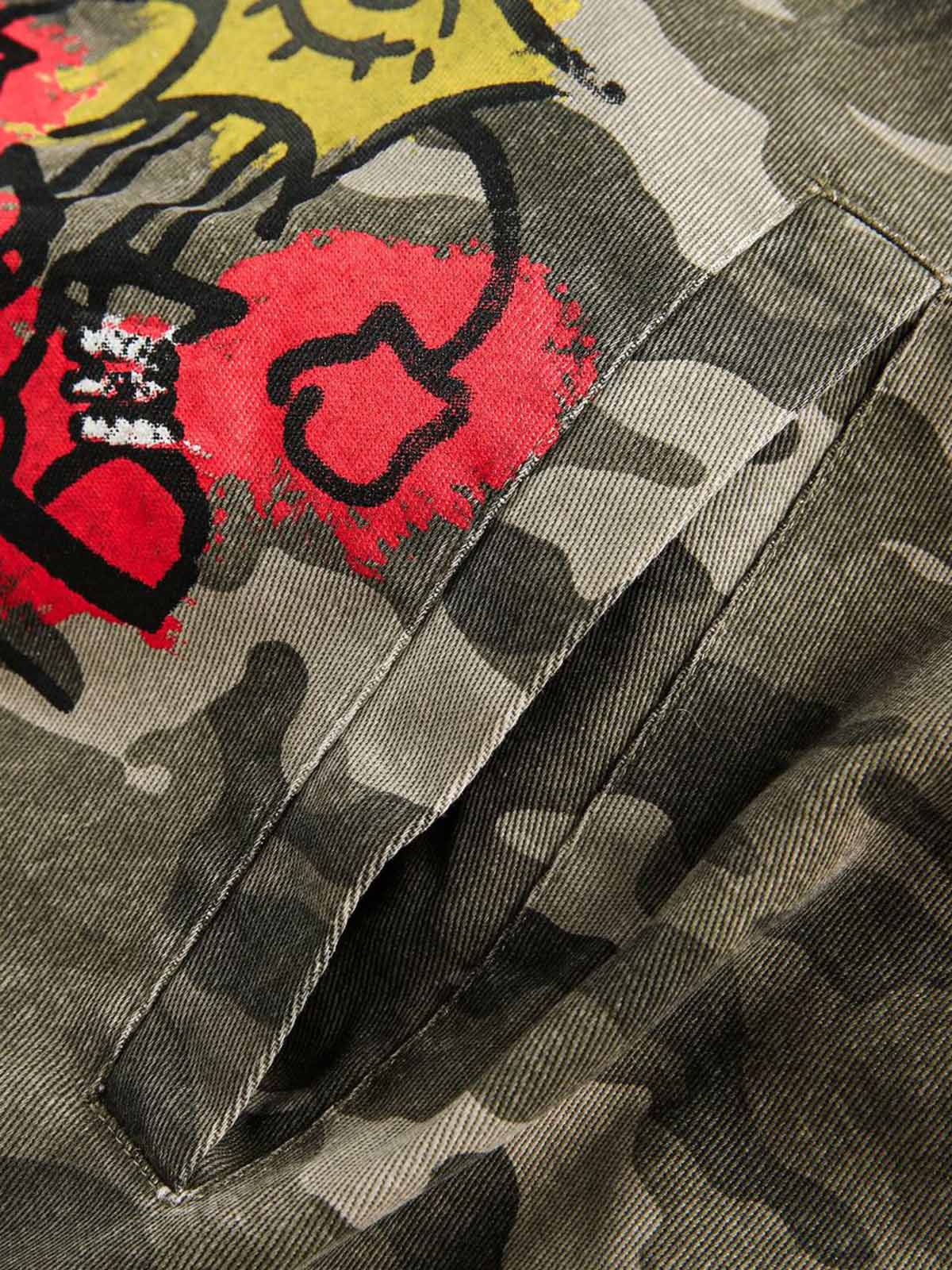 Graffiti Camouflage Baseball Bomber Jacket 