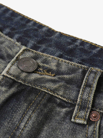Washed Dirty-Dye Straight Jeans - 2352 