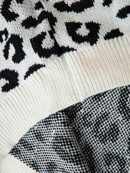 Thesupermade Tie-dye Cheetah Jacquard Sweater 