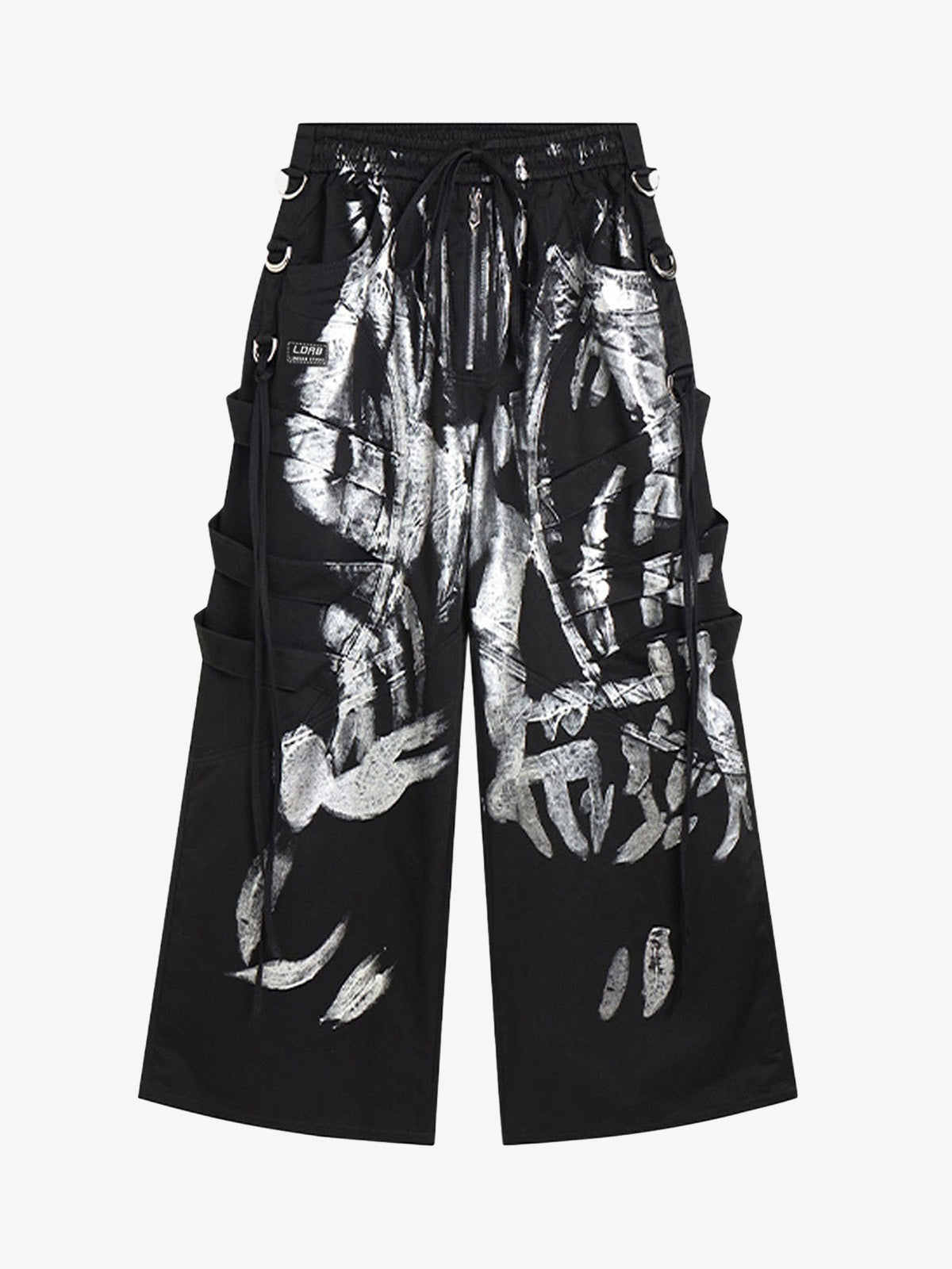 Deconstructed Brushed Silver Ribbon Drawstring Pant - 2177 