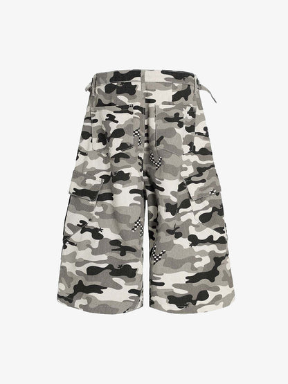 Camouflage Multi-pocket Cargo Jorts - 2429 