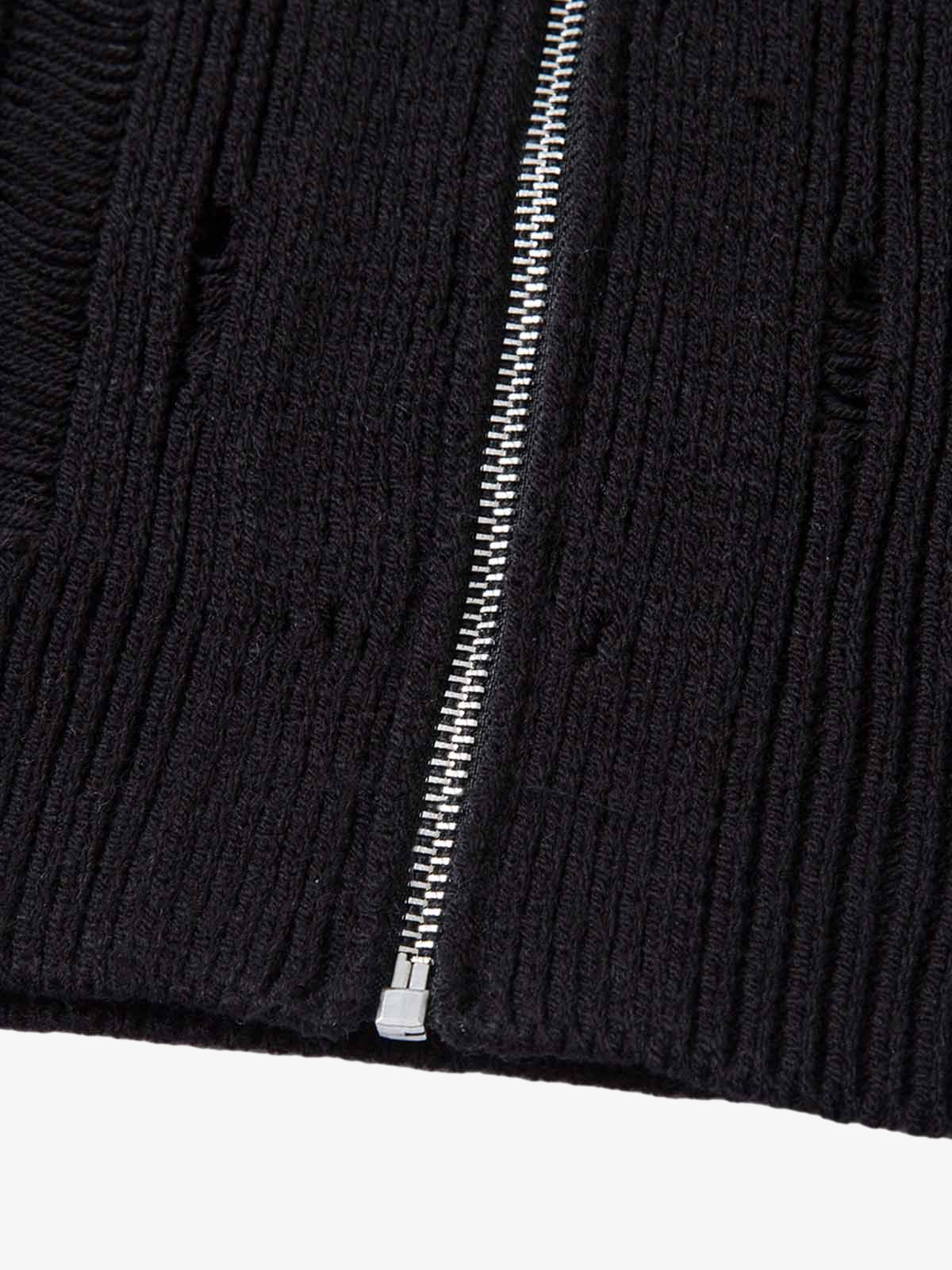Cleanfit Black Knit Zip-Up Short-Sleeve Shirt 