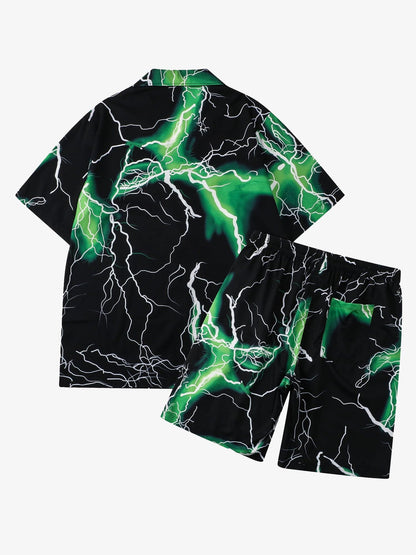Street Rap Lightning Printed Short Sets 