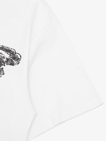 Thesupermade Pencil Detail Skull Street Rap T-shirt 