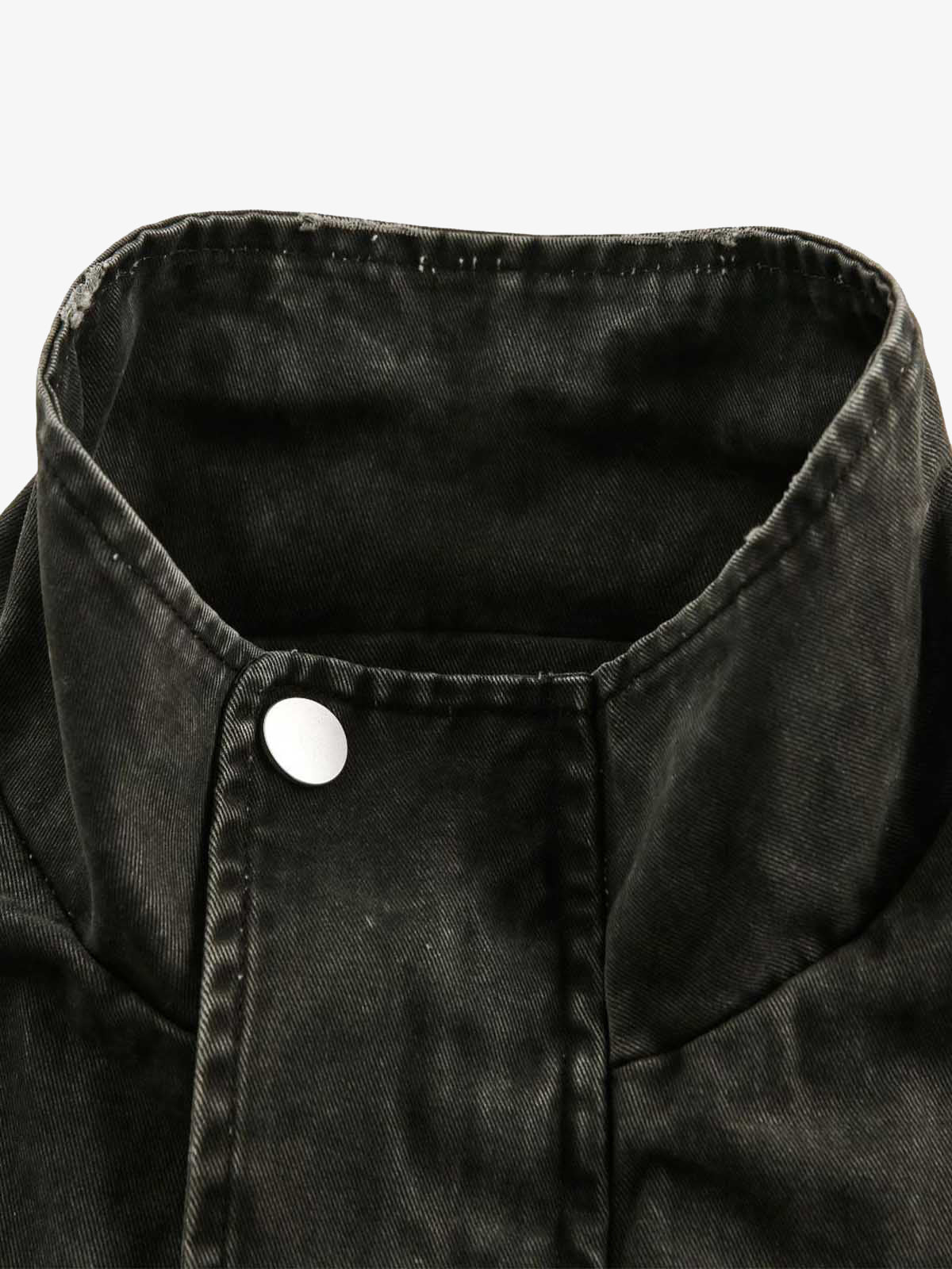 Retro Washed Distressed Multi-Pocket Work Jacket 