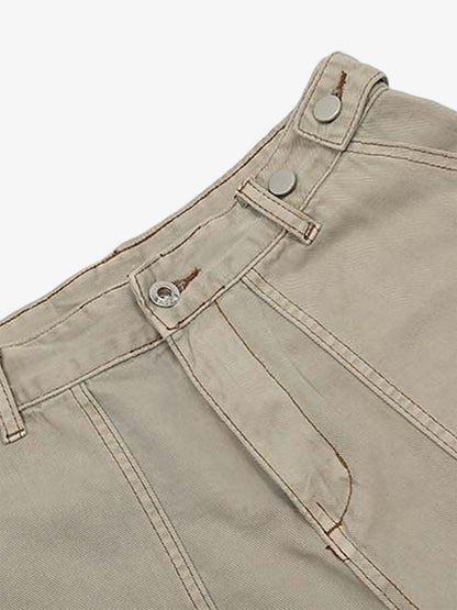 Thesupermade High Street Multi-pocket Workwear Casual Jorts 